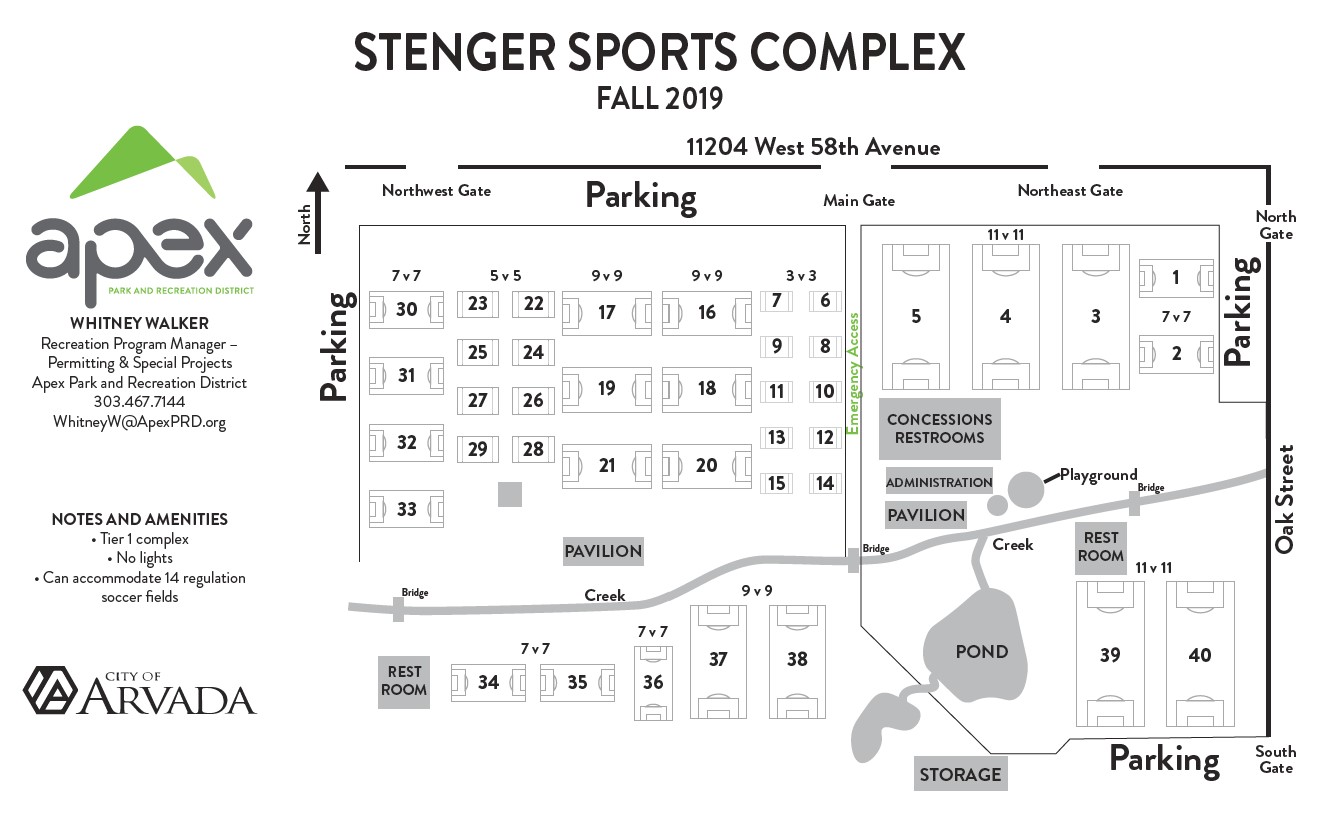 Stenger Soccer Complex Map Event Fields Directory